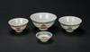 A Group Of Four Famille Glaze Dragon And Phoenix Bowl - 3