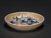 A Dark Yellow Ground Crackle-Glazed Blue And White Eight Horses Dish - 2