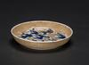 A Dark Yellow Ground Crackle-Glazed Blue And White Eight Horses Dish - 3