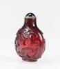 A Red Glass Carved Chilong Snuff Bottle - 3