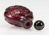 A Red Glass Carved Chilong Snuff Bottle - 9