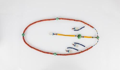 Oing-A Coral Beads with Jadeite, Lapis, Crystal Chaozhu