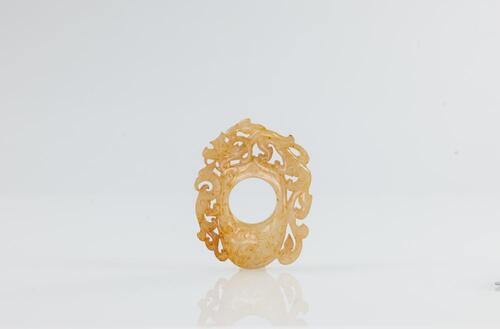 Han- A Jade Carved Dragon and Phoenix Pendant