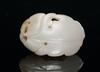 Qing-A Russet White Jade Carved Squirriel And Grape - 2