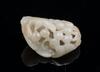Qing-A Russet White Jade Carved Squirriel And Grape - 3