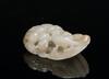 Qing-A Russet White Jade Carved Squirriel And Grape - 6