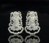 Qing-A Pair Of Fine White Jade Carved Boys Beltbuckles - 2