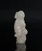 Qing-A Fine White Jade Carved Mother And Boy Holding Ru Yi - 5