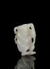 Qing-A White Jade Carved ‘Monkey And Peach’