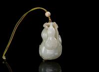 Qing-A White Jade Double-Gourd