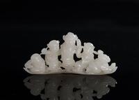 Qing-A White Jade ‘Five Boys’ Brust Rest