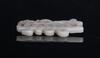 Qing-A White Jade Carved Shou - 3
