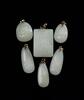 A Group of 6 Fine White Jade Carved ‘Flowers’ Pendants - 2