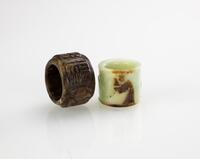 Qing - A Two White Jade Carved‘Figuer’ and‘Character Fu,Zen’Archers Rings