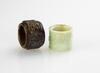 Qing - A Two White Jade Carved‘Figuer’ and‘Character Fu,Zen’Archers Rings - 3