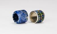 Qing-A Silver And Lapis Carved Archers Rings