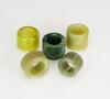 Qing -A Group Of Five Green Jade Archers Rings - 4