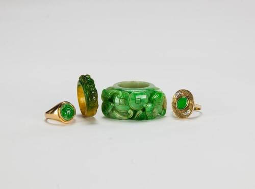 Republic-A Group Of Four Jadeite Rings