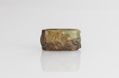 Ming or Earlier- A Jade Carved ‘Chilung’ Sword Guard