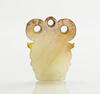 Han- A Mask White Jade Pendant - 2