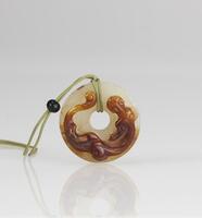 Qing-A Russet White Jade Carved ‘Chilung’ Pendant