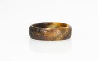 Han-A Russet Yellow Jade Carved Bangle Inside