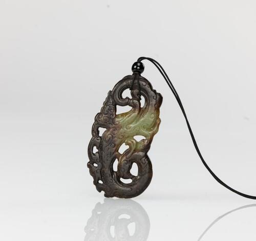 Antique-A Jade Carved Phoenix Pendant