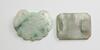 Late Qing /Republic-A Two Green Jadeite Carved Ru Yi And Shou Plaque - 2