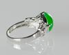 A Stunning vivid apple green Jadeite Jade diamond ring - 5