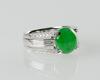 A fine apple green Jadeite diamond ring - 3