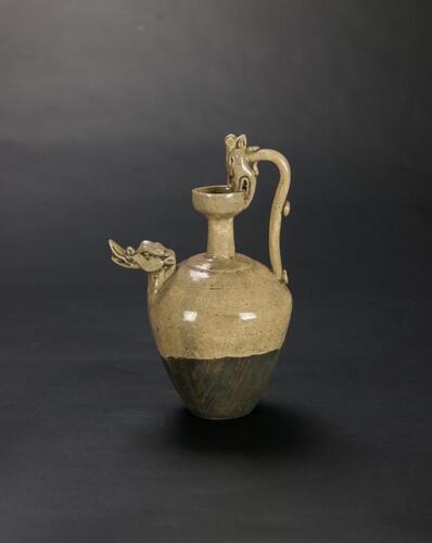 Antiqe-A Celadon Crackle Glazed ‘Dragon’ Ewer