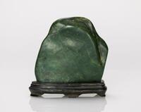Qing-A Jasper Jade Decoration with Stand
