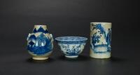 Republic-A Group Of Three Blue and White Jars