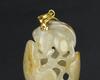 Qing - A Russet White Jade Carved Squirrel And Grapes Pendant - 2