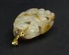 Qing - A Russet White Jade Carved Squirrel And Grapes Pendant - 5