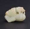 Qing - A White Jade Carved Two Mandarin Duck - 3