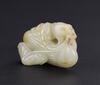 Qing - A White Jade Carved Two Mandarin Duck - 4