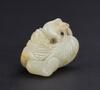 Qing - A White Jade Carved Two Mandarin Duck - 6