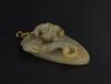 Qing - A White Jade Carved Two Chilung Pendant - 4