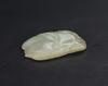 Qing - A White Jade Carved Double Peach(woodstand) - 5