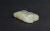 Qing - A White Jade Carved Double Peach(woodstand) - 6