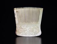 Antique - A White Jade Carved Double-Dragon Comb