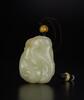 Qing-A White Jade Carved Lotus Koi Pendant - 2