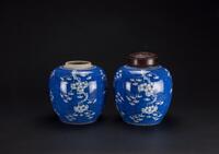 Qing - A Pair Of Blue And White ‘Plum Flowers’Jars