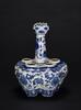 Late Qing-A Blue And White‘Flowe‘r Lotus Mouth Vase（Wood Stand) - 2