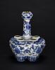 Late Qing-A Blue And White‘Flowe‘r Lotus Mouth Vase（Wood Stand) - 3