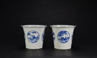 Late Qing/Republic-A Pair Of Blue And White