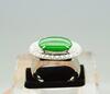 A Stunning Natural Intense Green Jadeite Jade Diamond Ring. - 2