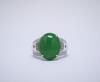 A Fine Intense Green Jadeite Diamond Gentleman Ring - 2