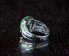 A Fine Intense Green Jadeite Diamond Gentleman Ring - 4